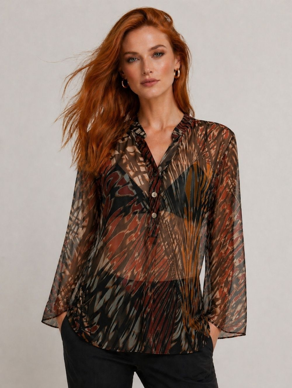 Women's Size M Sheer Butterfly Blouse Fairy Gremlincore USA